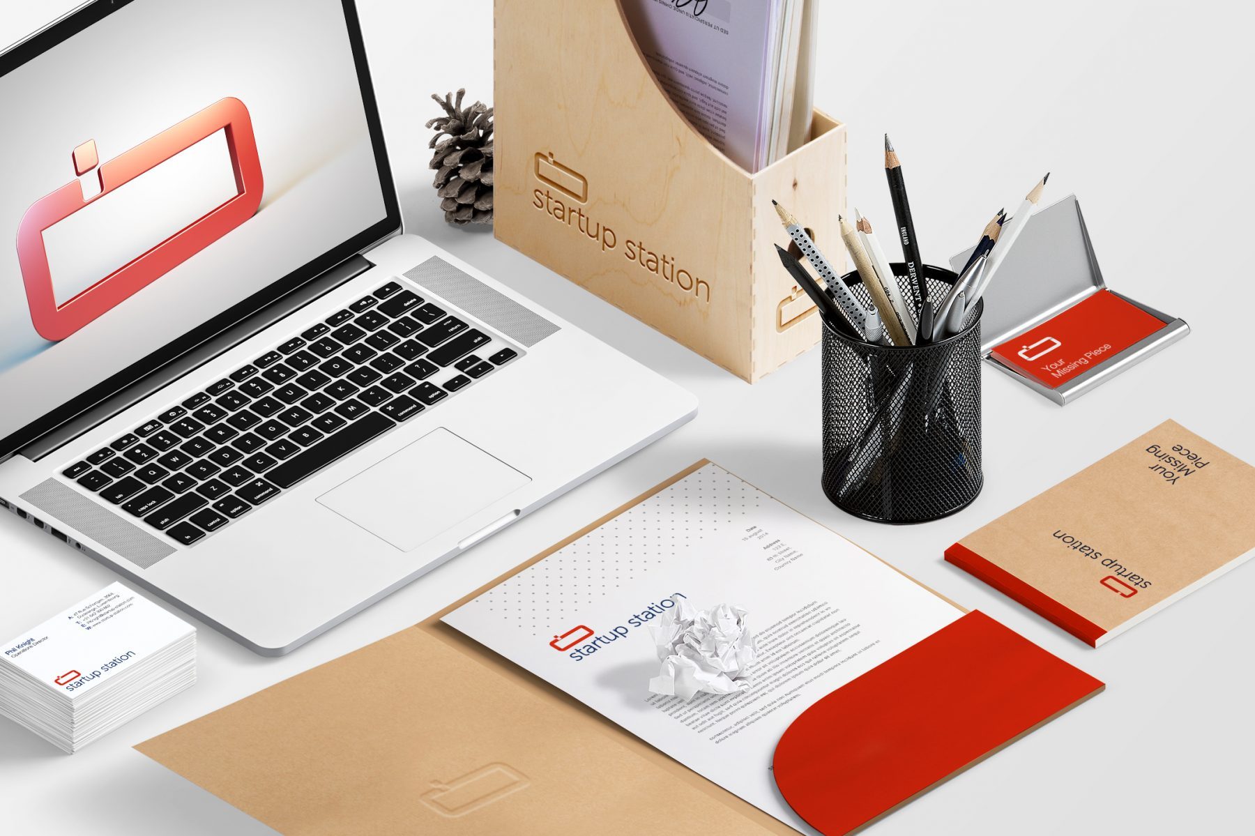 logo Startup Station stationary design