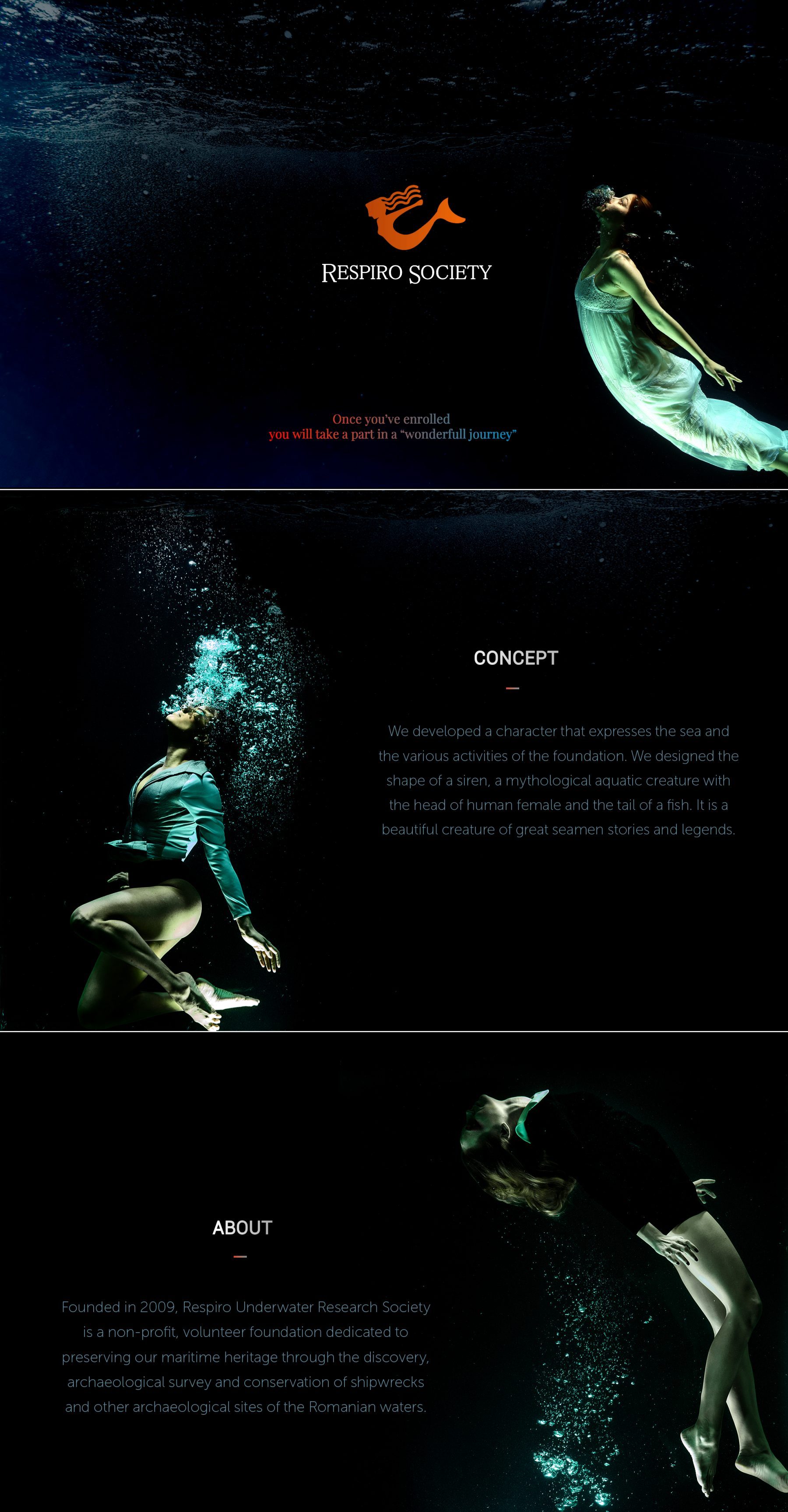 Respiro Underwater Research Logo Design