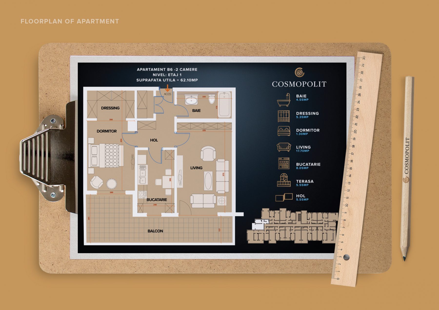 Cosmopolit Residence Apartment plan Design