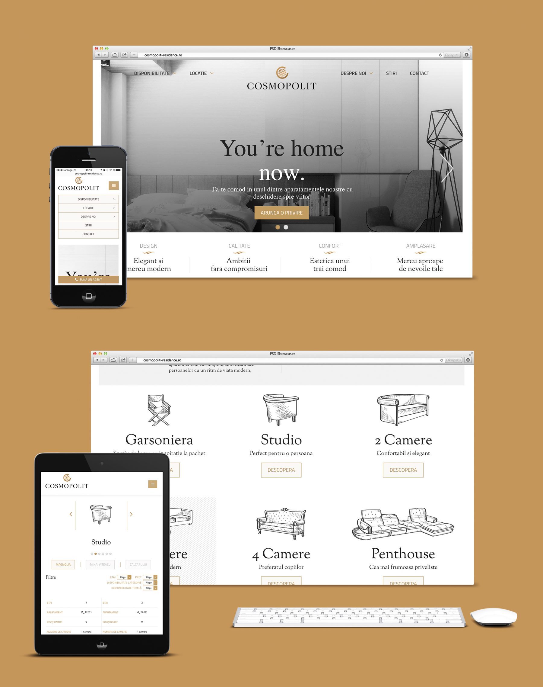 Cosmopolit Residence Webdesign Home Page