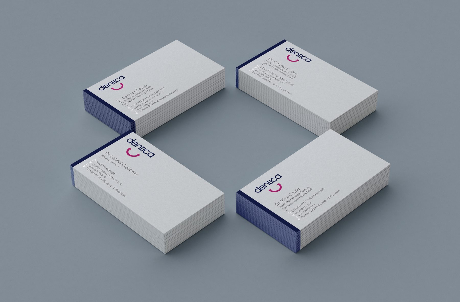 Dentica business cards design