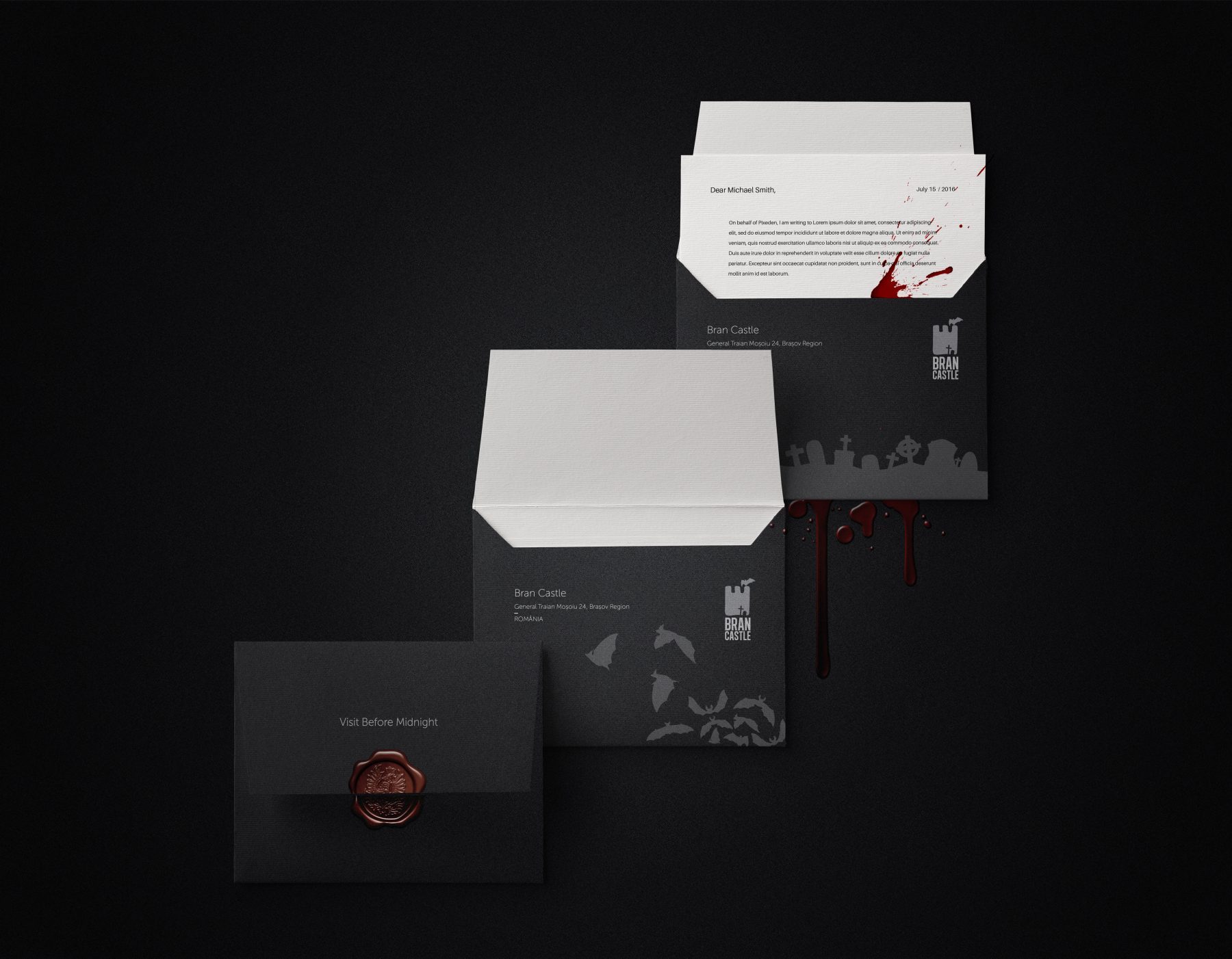 Envelope design for Bran Castle