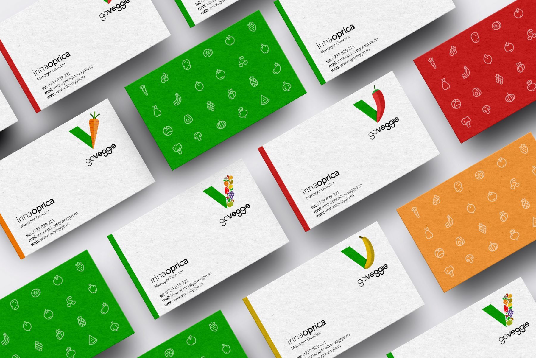 Go Veggie business card design Irina Oprica