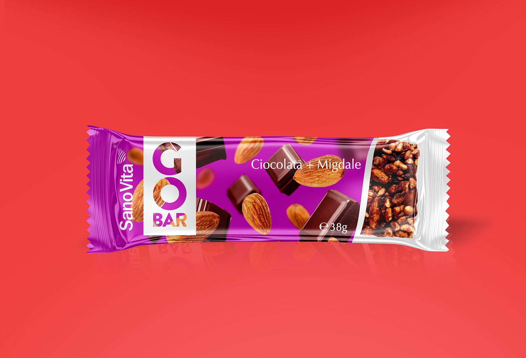 Go Bar seed bar packaging design chocolate almond