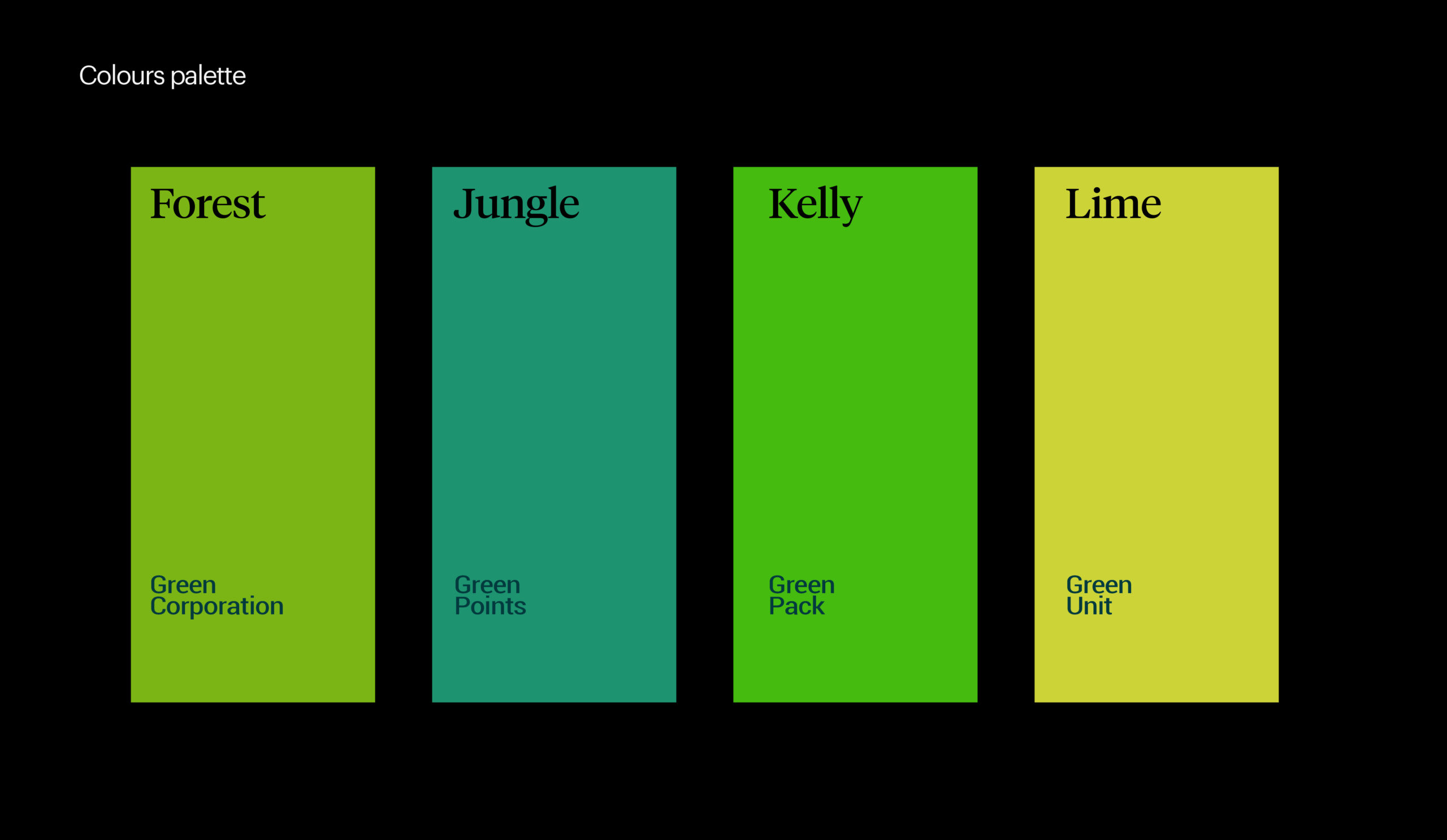 Green Corporation Colours palette