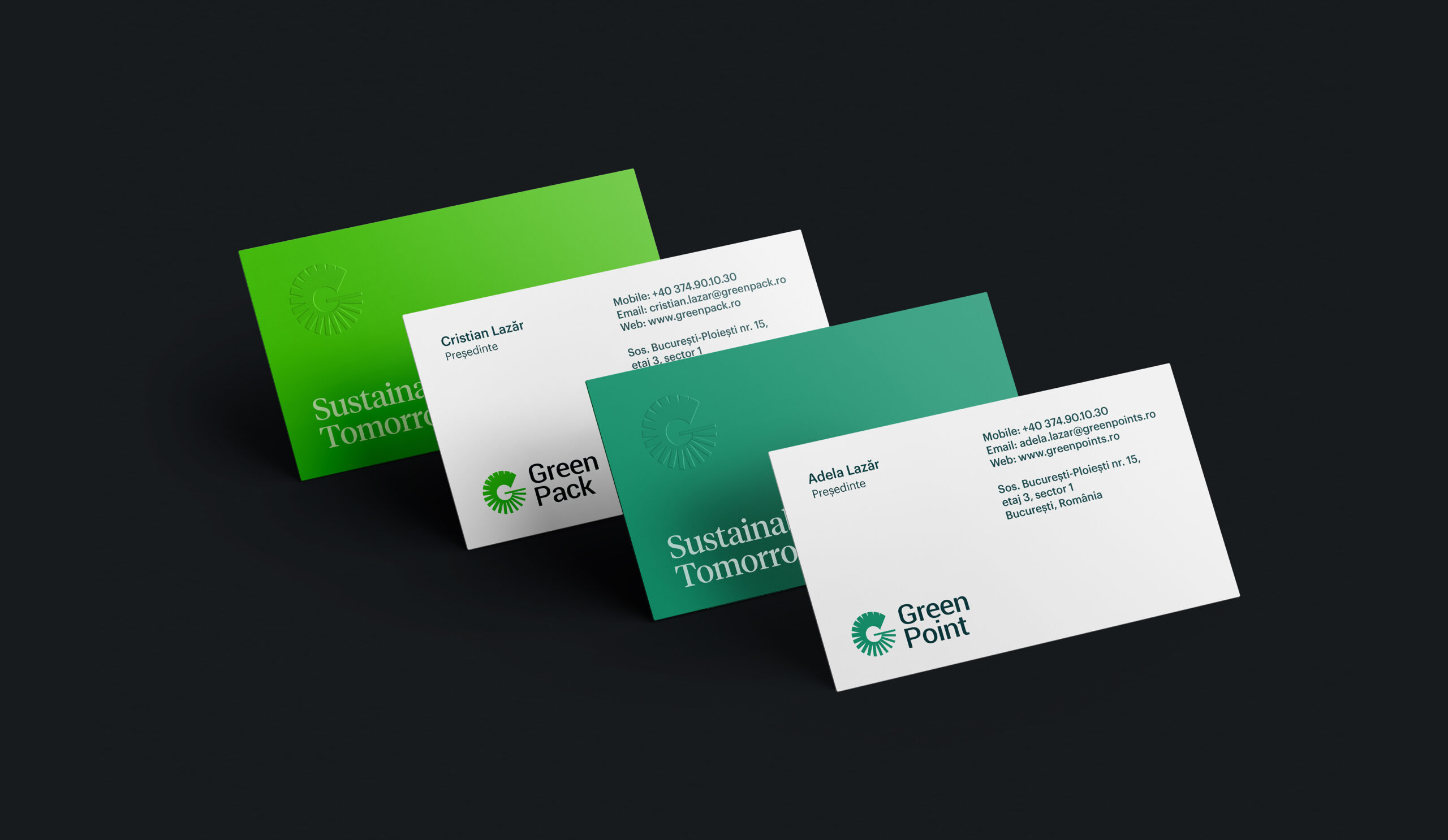 Green Pack business cards design