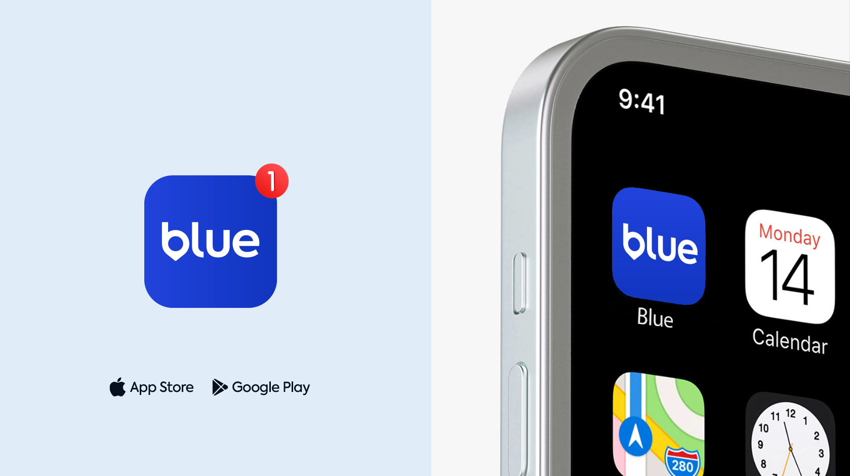 Blue app icon mobile